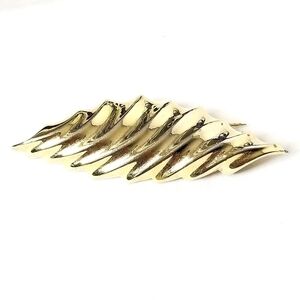 M.J. Enterprises  Swirl Leaf Wave Design Gold Tone Brooch
